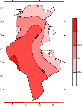 Average maximum temperature during August 2020