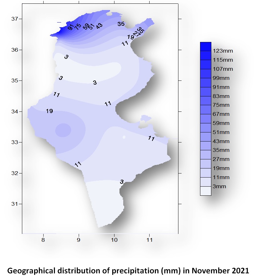 Climatological Report for November 2021 in Tunisia