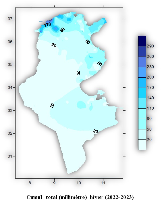 pluie tunsie hiver 2023