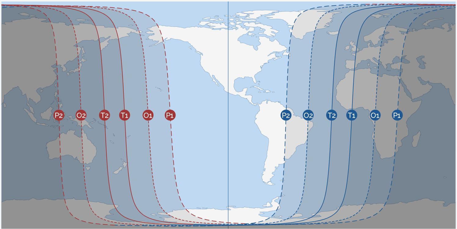 14 mars 2025 eclipse totale de Lune la carte