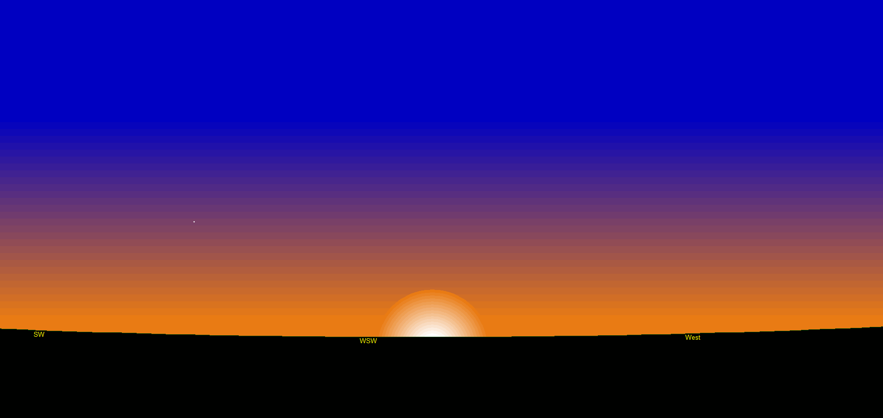 Position de la Lune à Tunis, au coucher du Soleil le mardi 3 septembre 2024 - 29 Safar 1446 de l'Hégire.