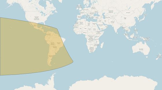 Figure 2: Les zones de visibilité du croissant de Mouharram 1443 de l'Hégire (selon les critères d’Istanbul) après le coucher du soleil le Dimanche 08 Aout 2021.
