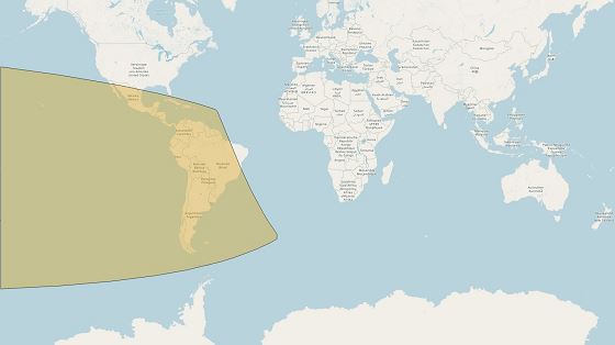 Figure 2: Les zones de visibilité du croissant de Mouharram 1443 de l'Hégire (selon les critères d’Istanbul) après le coucher du soleil le Dimanche 08 Aout 2021.