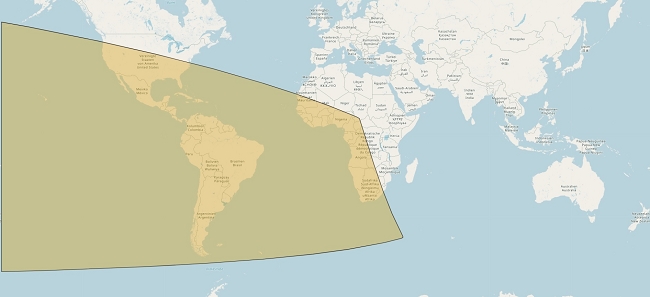 Figure 1: Les zones de visibilité du croissant de Rajab 1443 de l'Hégire (selon les critères d’Istanbul) après le coucher du soleil le Mardi 01 février  2022.