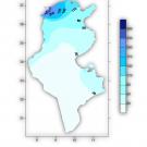 Répartition géographique des cumuls saisonniers de pluie (en millimètres)  de l'automne 2022