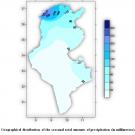 Geographical distribution of the seasonal total amounts of precipitation (in millimeters)  during autumn of 2022